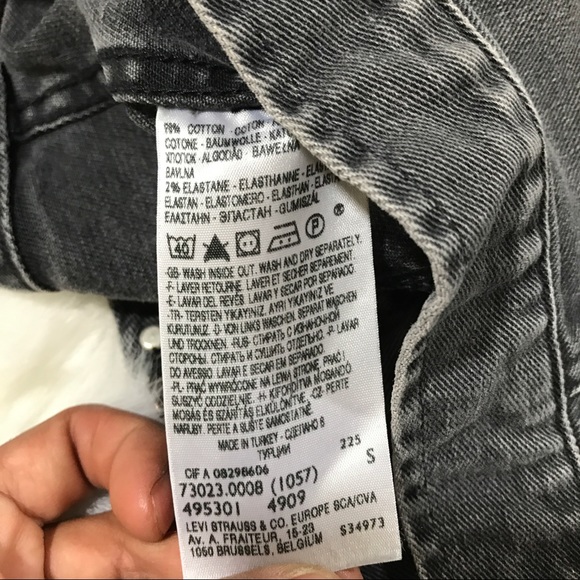 Levi's grey denim motorcycle fitted jacket - Picture 8 of 8